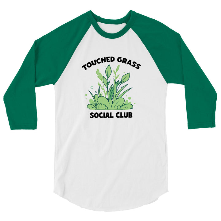 ⬦ Touched Grass Social Club ⬦ Unisex 3/4 Sleeve Baseball T-Shirt